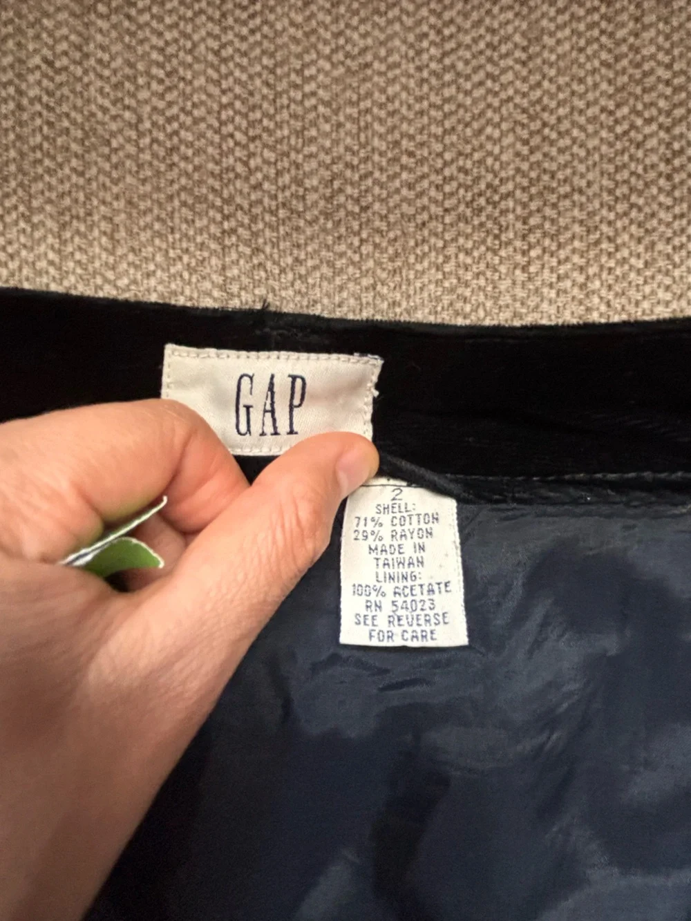 GAP Black Velvet Skirt with Branded Tag